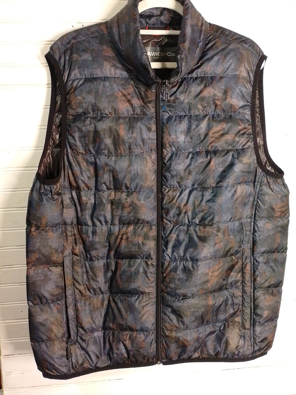 Hawke & Co Men's Blue Brown Quilted Puffer Vest